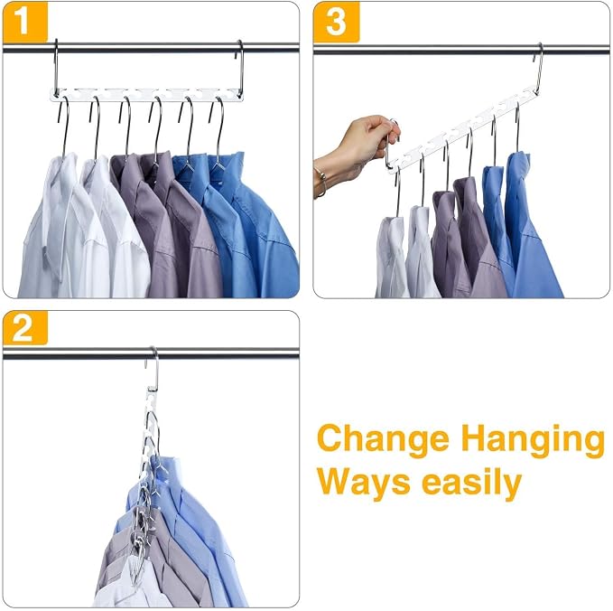 HOUSE DAY Space Saving Hangers for Clothes 4 Pack, Heavy Duty Hanger Organizer - Image 3