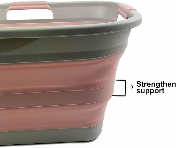SAMMART 30L Collapsible Plastic Laundry Basket-Foldable Pop Up Storage - Image 4