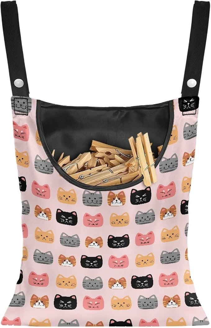 Cute Cats Hanging Clothes Pin Bag by Psesaysky