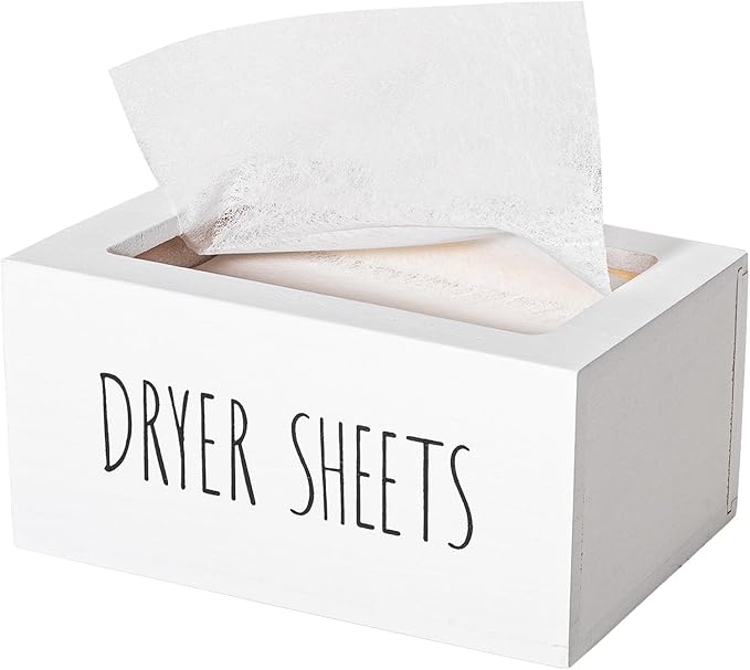 zoocatia Laundry Room Decor Dryer Sheet Container Wood Detergent Dispenser by zoocatia