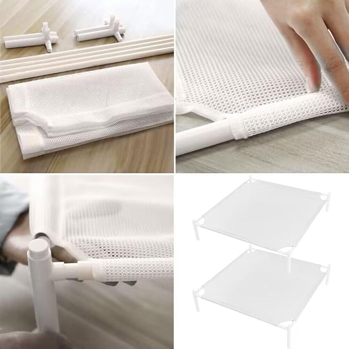 4-Layer Stackable Laundry Drying Rack, Mesh Clothes Drying Rack, Herbs & More - Image 6