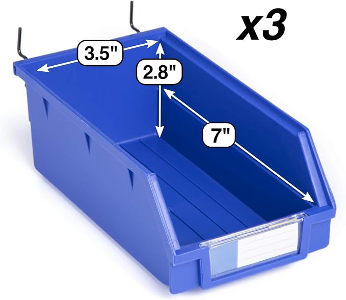 Pegboard Bins – 3 Pack Blue Extra Large - Image 2