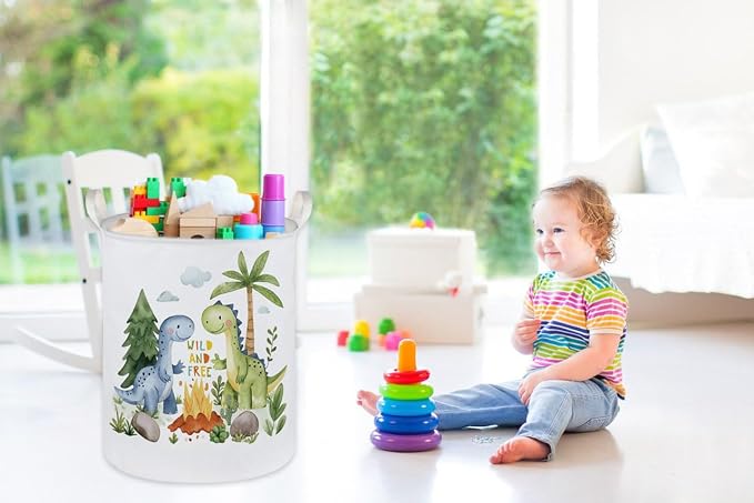 Kids Laundry Hamper, Dinosaur Laundry Basket Collapsible Boys Storage Baskets - Image 6