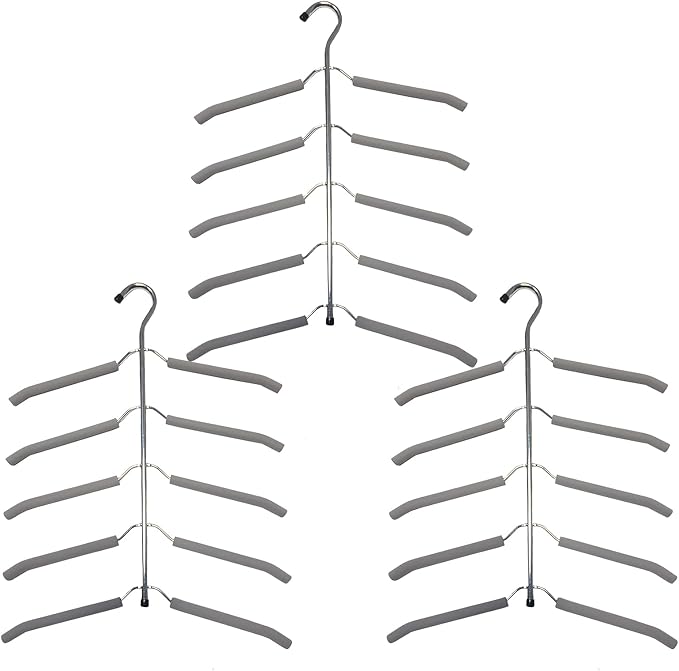3 Pack 5 in 1 Hangers Blouse Tree Hangers Non Slip Space Saving Clothes Hanger by XXFBJNMD