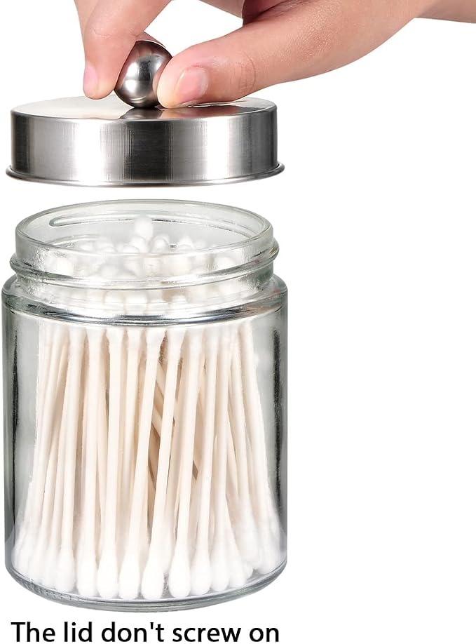 Amolliar 4Pc Apothecary Jars Bathroom Vanity Storage Organizer Set -Countertop - Image 4