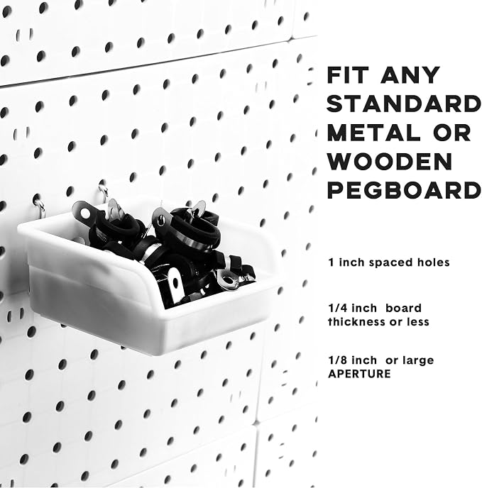 Sieral 30 Pcs Pegboard Organizer Accessories Kit Includes Peg Board Shelving - Image 3