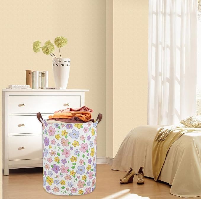 Kids Laundry Hamper, Flower Laundry Basket Collapsible Girls Storage Baskets - Image 6