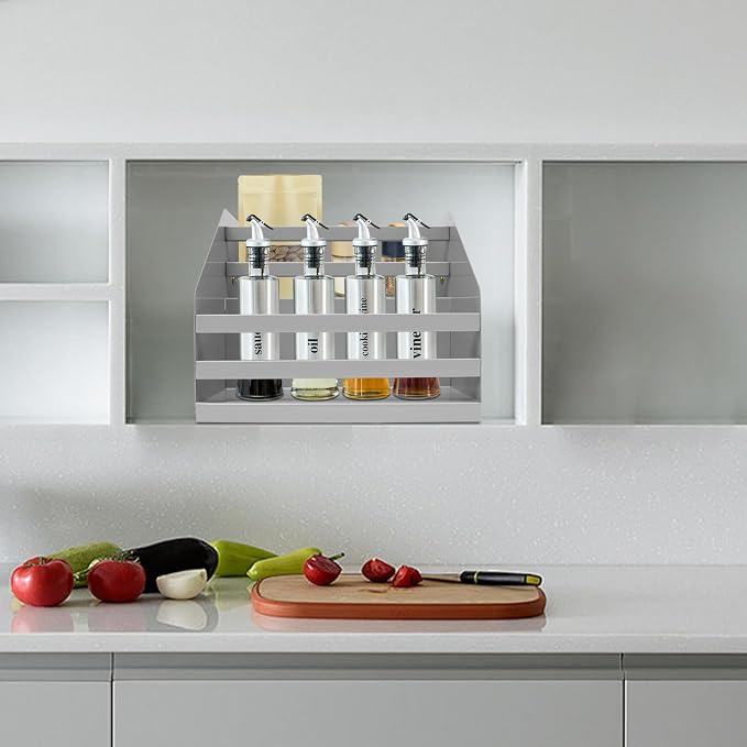 2-Tier Cabinet Pull Down Organizer, Buffer Lifting Design Large Capacity - Image 5