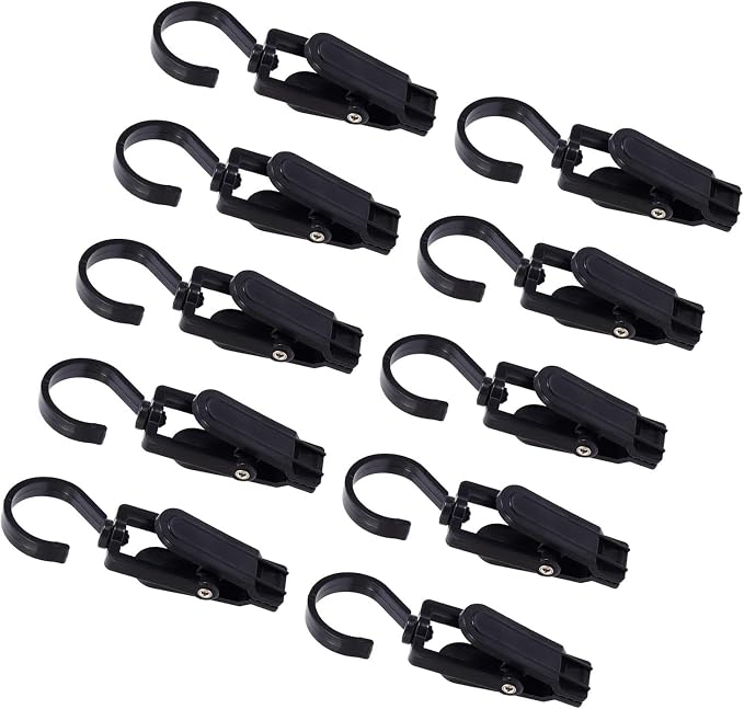 10pcs Clothes Pins Clips with Hook, Rotatable Strong Load Bearing Clothes Line - Image 9