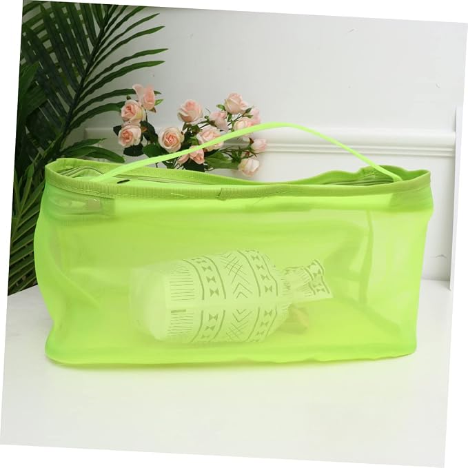 KALLORY Light Green Woolen Line Mesh Bag - Image 7
