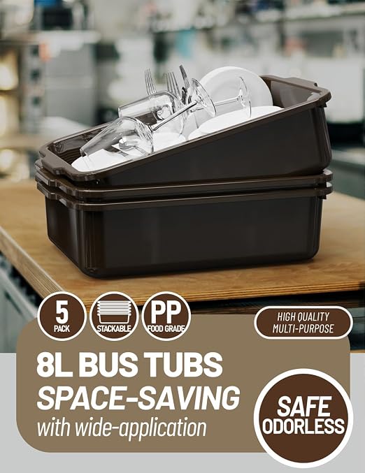 WYT 5-Pack Commercial Bus Tubs Box/Tote Box - Image 5