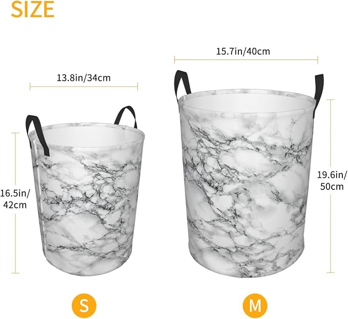 Black And White Marble Laundry Hamper Bag - Image 4