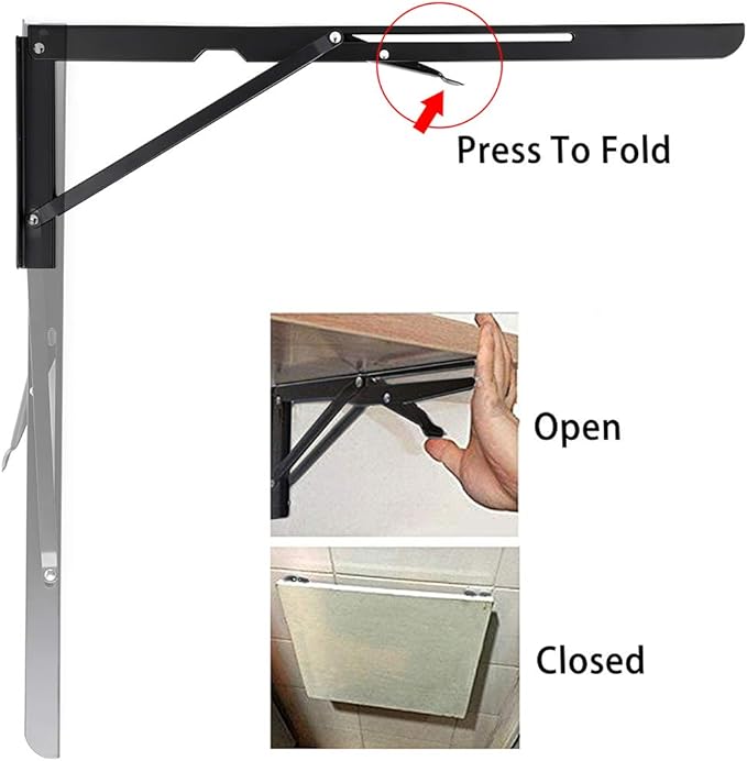 Sumnacon 2 Pcs 20 Inch Sturdy Folding Shelf Brackets - Image 4