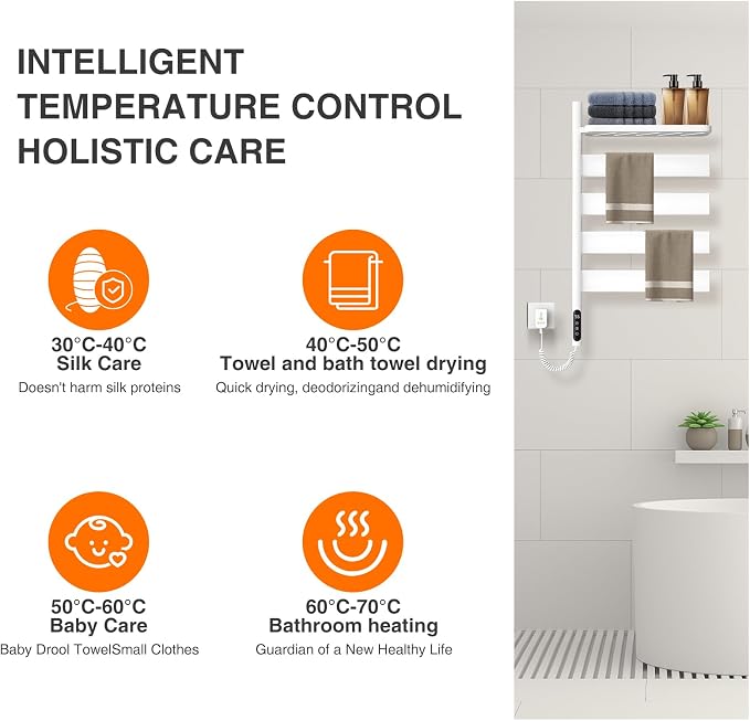 Swivel Heated Towel Rack Electric Towel Warmer - Image 6