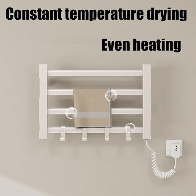 Heated Towel Racks for Bathroom Wall Mounted, Small Plug-in, Energy-Saving - Image 4