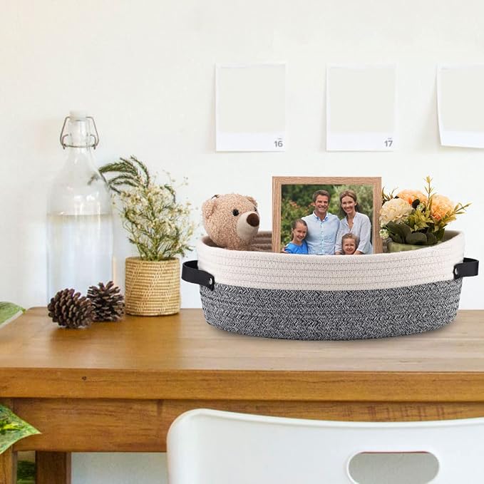 Small Cotton Rope Woven Basket Toilet Paper Baskets - Image 8