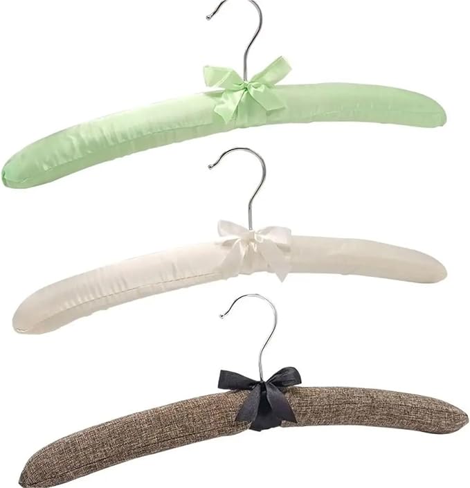 Hanger 5PCS Coat Satin Padded Clothes Silk Wrapped Display Sponge Hangers - Image 5