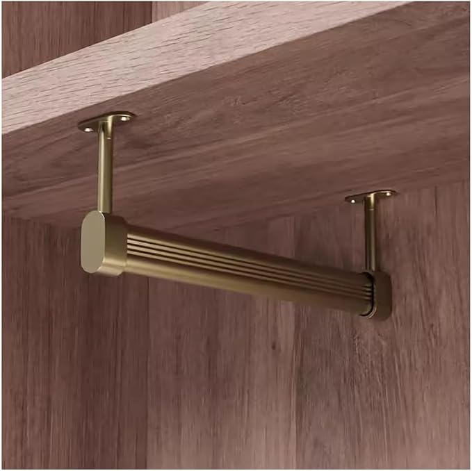 Closet Hanging Rods For Clothing, Top Mounted Wardrobe Pole Hanger Holder For by BYZOMU