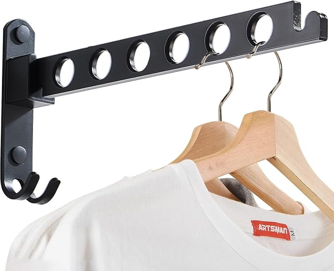 JOOM Retractable Folding Wall Mounted Clothes Hanger Rack Clothes Storage by JOOM