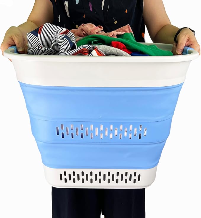 SAMMART 40L Collapsible Plastic Laundry Basket-Portable Pop Up Storage - Image 6