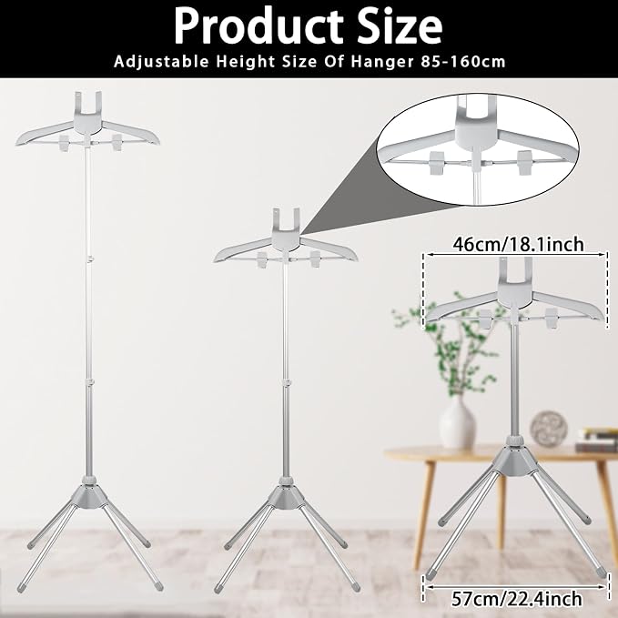 Clothes Steamer Stand, Folding Telescopic Height Adjustable - Image 7