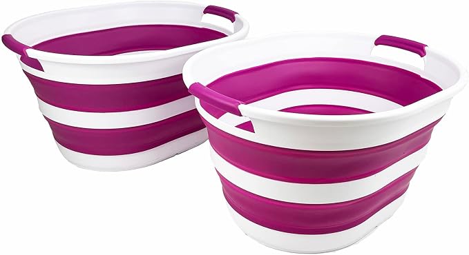 SAMMART 23L Collapsible Plastic Laundry Basket by SAMMART
