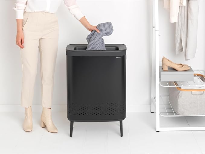 Brabantia Bo Laundry Hamper Hi 2 Compartment Removable Laundry Bag 2 x 12 Gal - Image 6