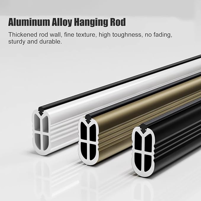 Metal Wardrobe Pole, Top Mounted Closet Hanging Rod - Image 3