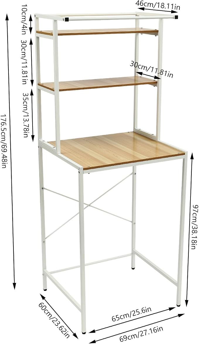 Over The Washer and Dryer Storage Shelf, 3-Tier Laundry Organizer - Image 2