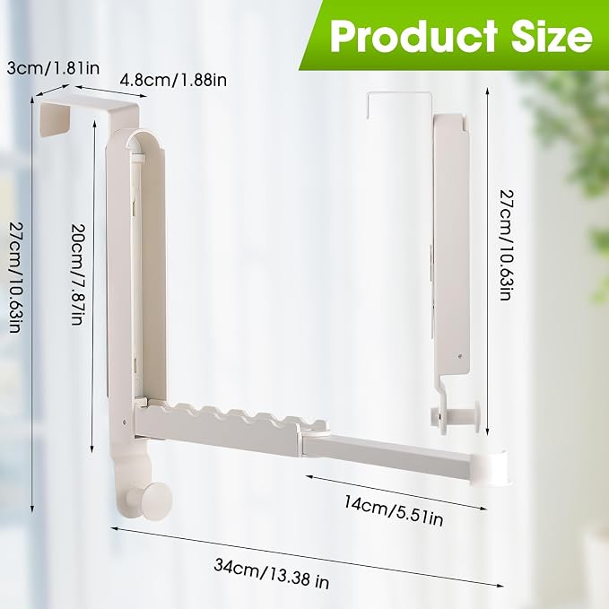 Over The Door Drying Rack, 2 Pack Foldable Over The Door Hooks Hanger - Image 3