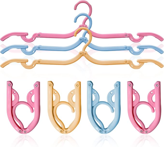 12 Pcs Travel Hangers, Portable Folding Clothes Hangers ，Clothes Drying Rack by BWXXXR