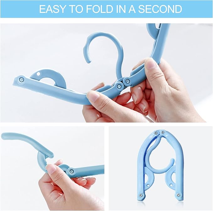 12 Pcs Travel Hangers, Portable Folding Clothes Hangers ，Clothes Drying Rack - Image 2