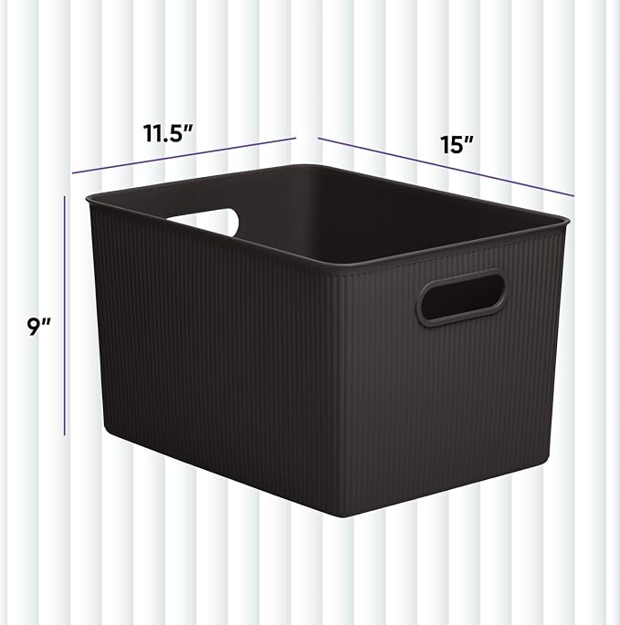 Superio Decorative Plastic Basket Open Home Storage Bins Organizer Baskets - Image 2