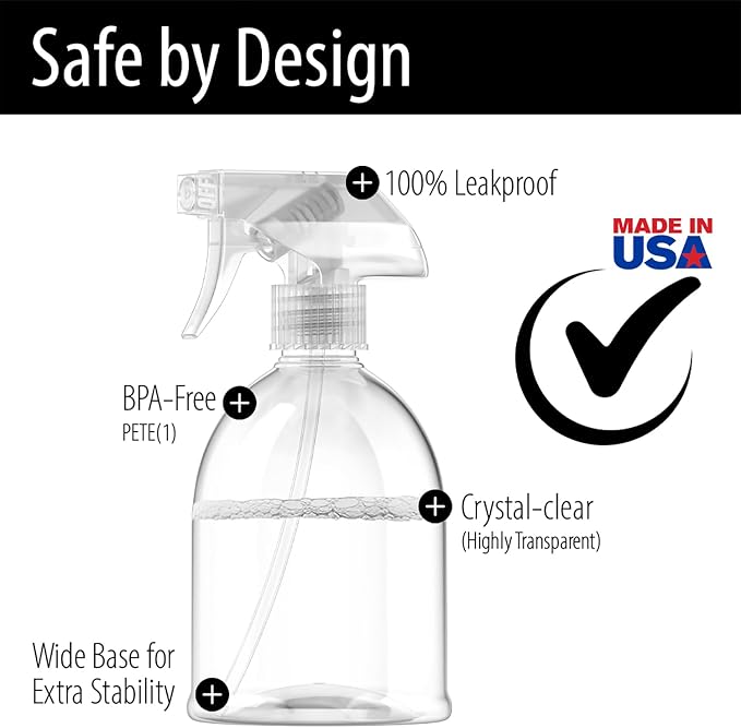 Bar5F Fine Mist Spray Bottle 16-Ounce Essential Oils, Mild Cleaning Solutions - Image 2