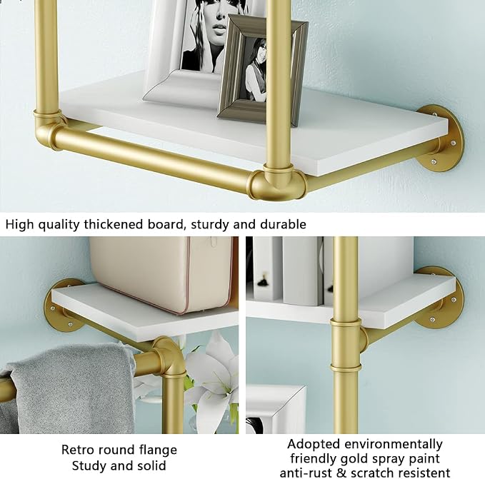 Wall Mounted Pipe Clothing Rack - Image 5