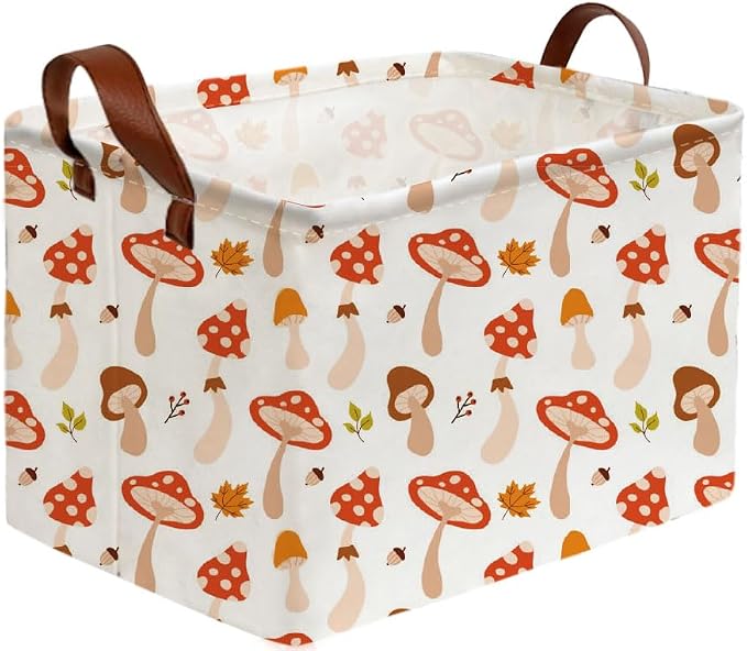Sanjiaofeng Rectangular Kids Basket Cute Storage Bins, Mushroom Storage Basket by Sanjiaofen