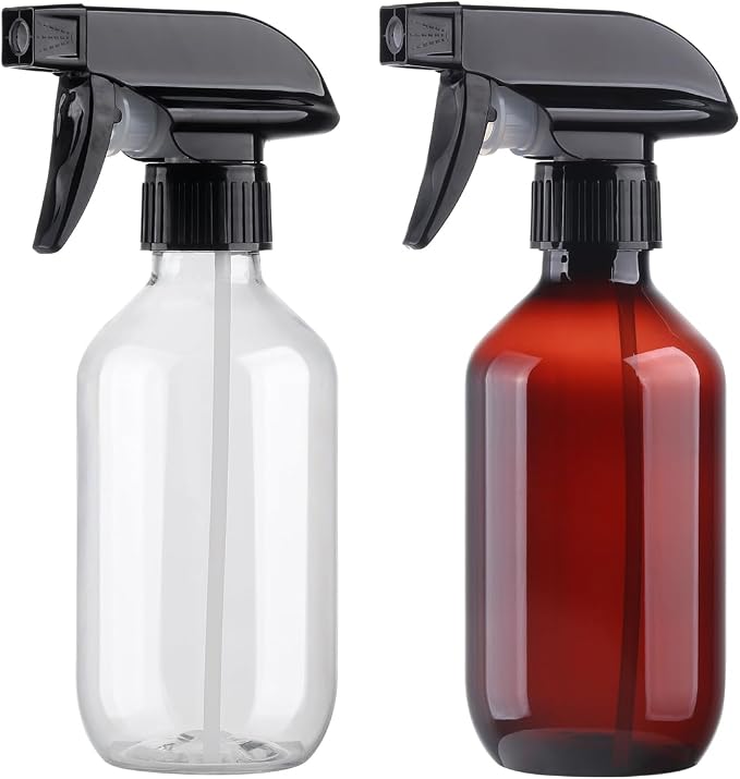 Plastic Spray Bottles Clear and Brown Refillable Container Empty Spray Bottle by KREMORV