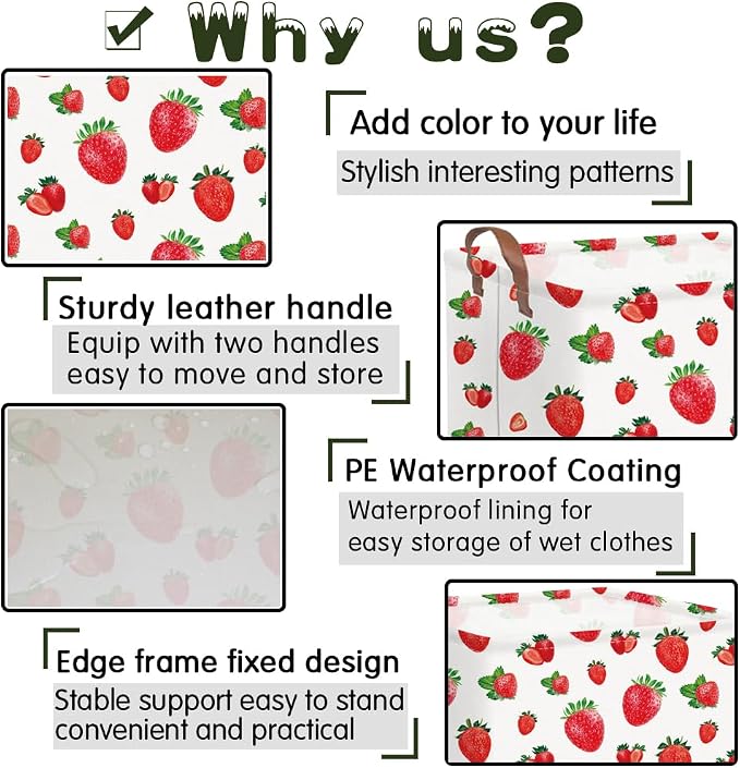 Rectangular strawberry basket, Waterproof foldable storage box - Image 6
