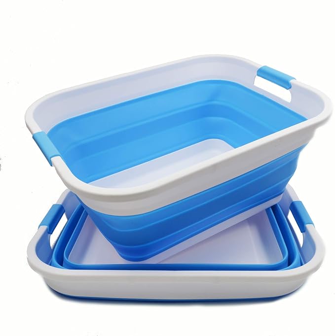 SAMMART 41L Collapsible Plastic Laundry Basket-Foldable Pop Up Storage by SAMMART