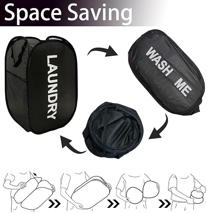 Collapsible Laundry Basket Foldable Laundry Hamper Pop Up Basket Dirty Clothes - Image 4