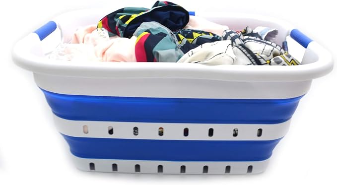 SAMMART 41L Collapsible 3 Handled Plastic Laundry Basket - Image 7