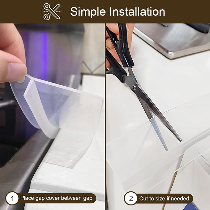 Kitchen Stove countertop Gap Covers, 25 inch Long & Extra Wide Silicone Stove - Image 7