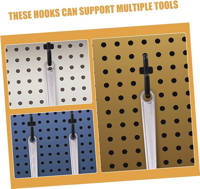 50pcs Pegboard Hook Assortment for Garage Organization J Shape Tool Storage - Image 3