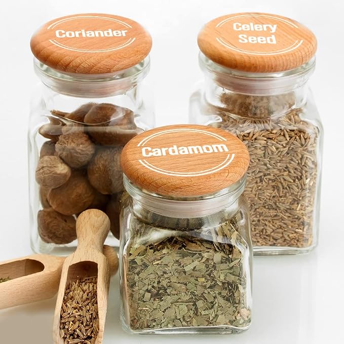 144 Pcs Transparent Spice Labels, Numbers - Image 4