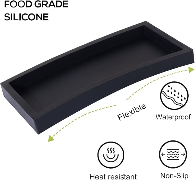 Bathroom Trays for Counter, Slicone Vanity Trays for Bathroom, Rectangle Sponge - Image 3