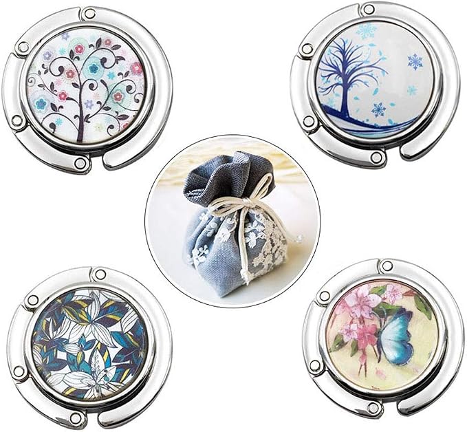 Foldable Purse Hooks, Women Bag Hanger, Table Handbag Storage, Mixed Set + 1 Bag by HorBous
