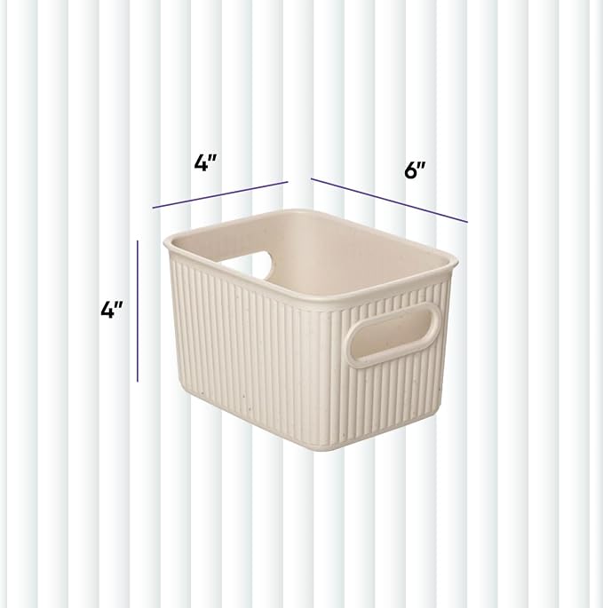 Superio Eco-Friendly Decorative Plastic Basket Open Home Storage Bins Organizer - Image 2