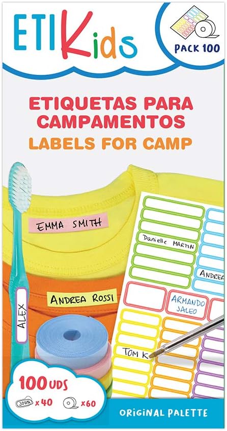 ETIKIDS Color Pack 100: 60 Thermoadhesive Fabric Labels + 40 Adhesives - Image 4