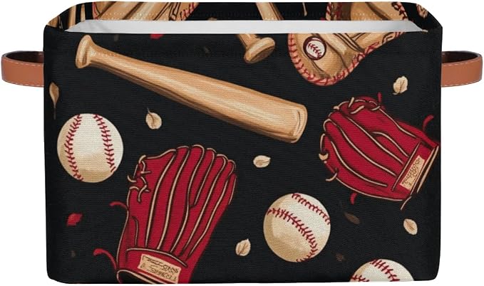 Baseball Bat Storage Baskets Glove Balls Collapsible Storage Bins Closet by Gumuslen