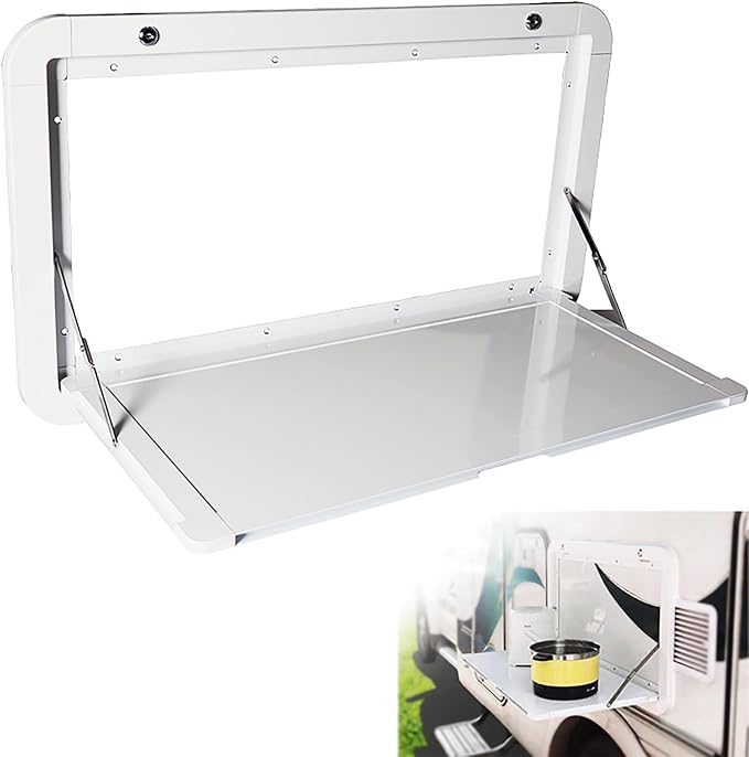 Foldable Rv Tables, 31.5 x 17.7 inchs Campervan Outside Picnic Wall Mounted by HWHongRV